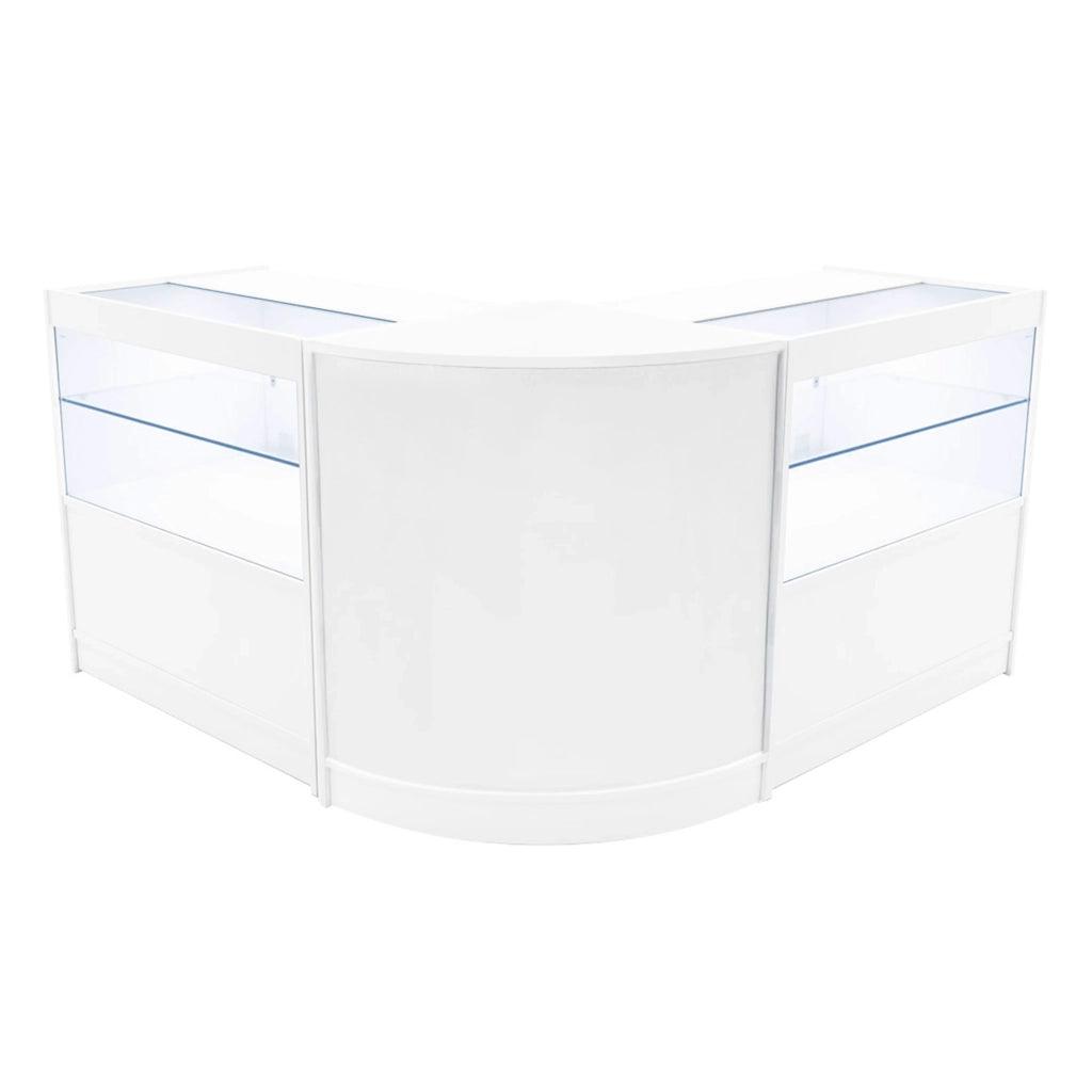 Set Banconi Bianco Selene LED C900 CM60 con Serratura e Vetrina Espositiva