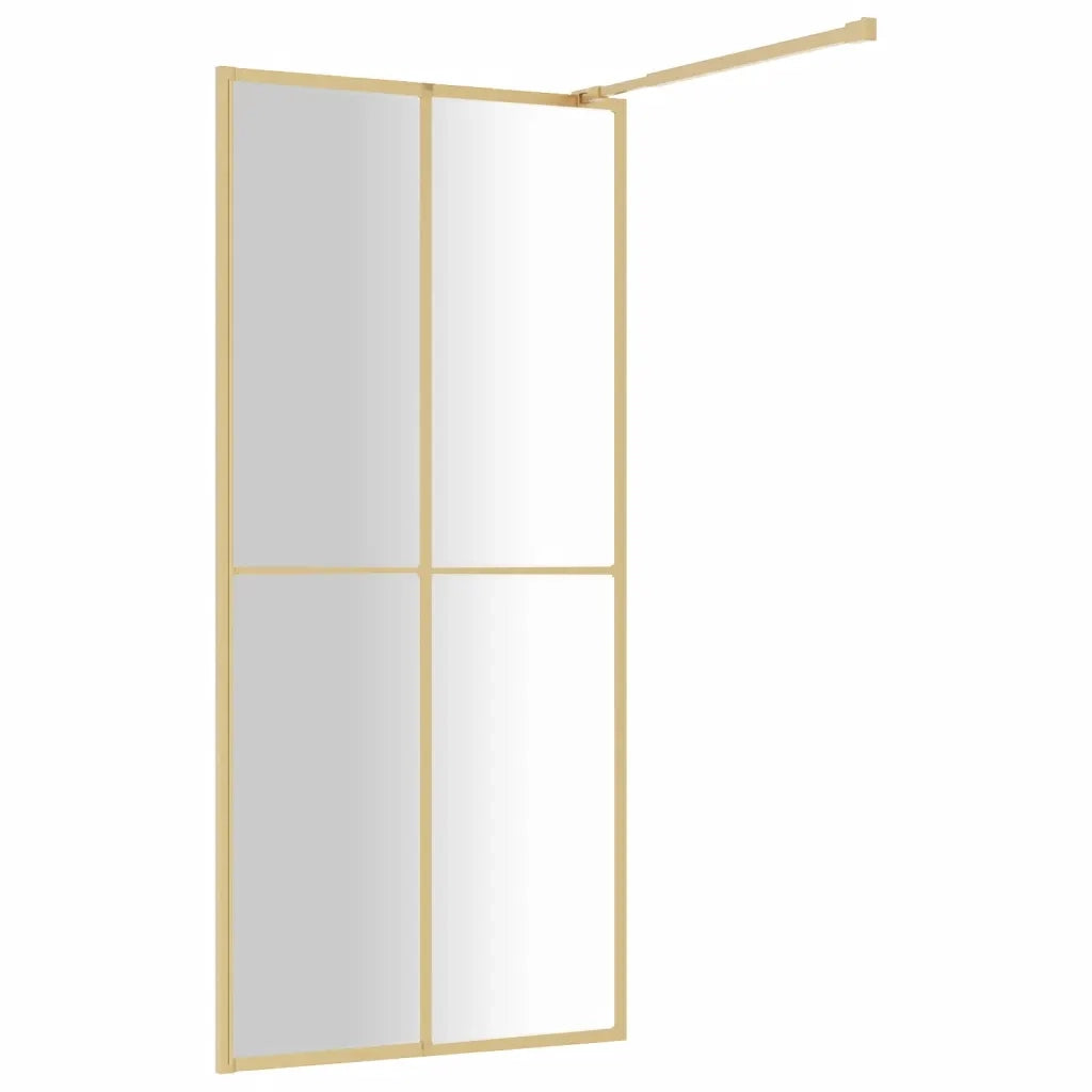 Parete per Doccia Walk-in Vetro Trasparente ESG 80x195 cm Oro CFW6779791