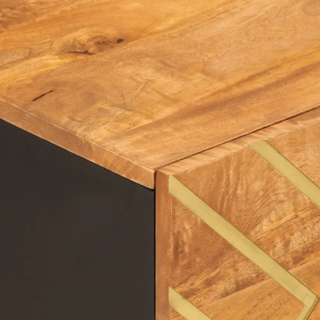Tavolino da salotto | Tavolino da caff¨¨ | Tavolino da Soggiorno Marrone e Nero 80x50x40 cm Legno di Mango