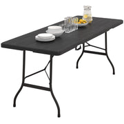 IDMarket - Tavolo occasionale portatile pieghevole 180 CM per il campeggio o l'accoglienza legno nero