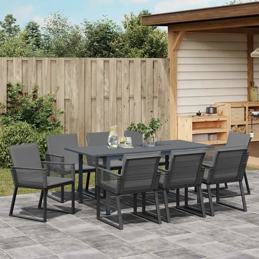 Set da Pranzo per Giardino 9 pcs Antracite polyrattan 3378823