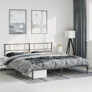 Giroletto con Testiera in Metallo Nero 193x203 cm 355469