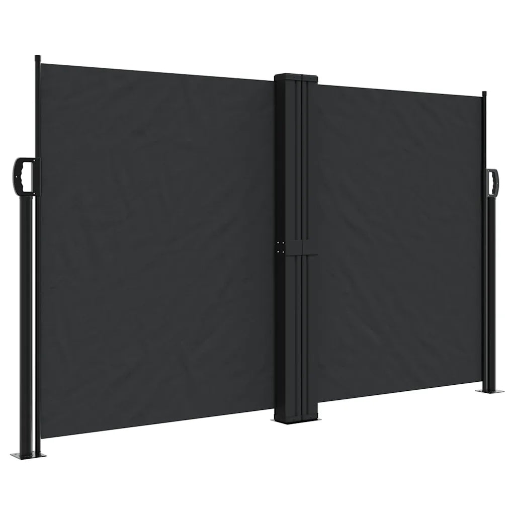 Tenda da Sole Laterale Retrattile-Tenda parasole per balcone per giardino Nera 140x1200 cm