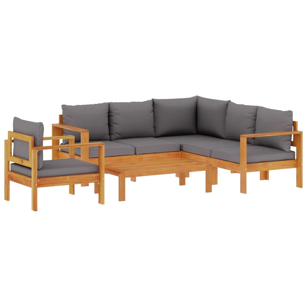 Set Divano da Giardino 5 pz con Cuscini Legno Massello Acacia 3214862
