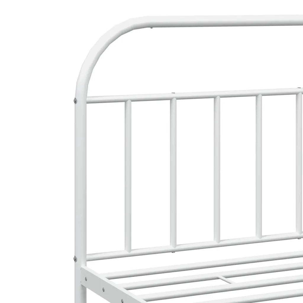 Giroletto con Testiera-Struttura Letto con testiera Metallo Bianco 193x203 cm 148532