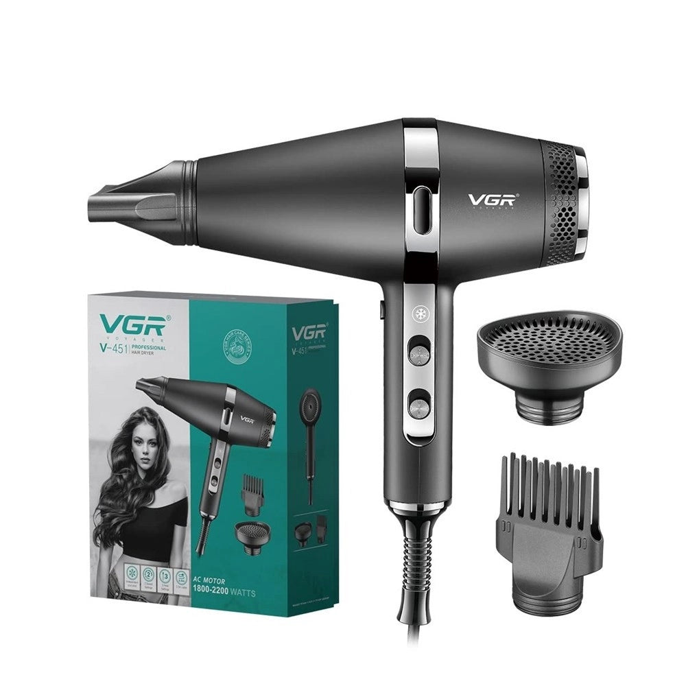 Trade Shop - Asciugacapelli Professionale 1800-2200w Pettine Styling Ugello Concentratore V-451 -