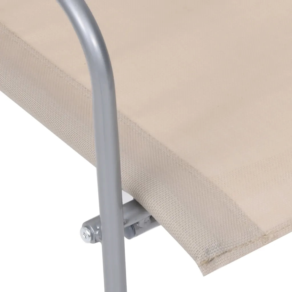 Set Divano da Giardino 4 pz in Tessuto e Acciaio Crema 44353