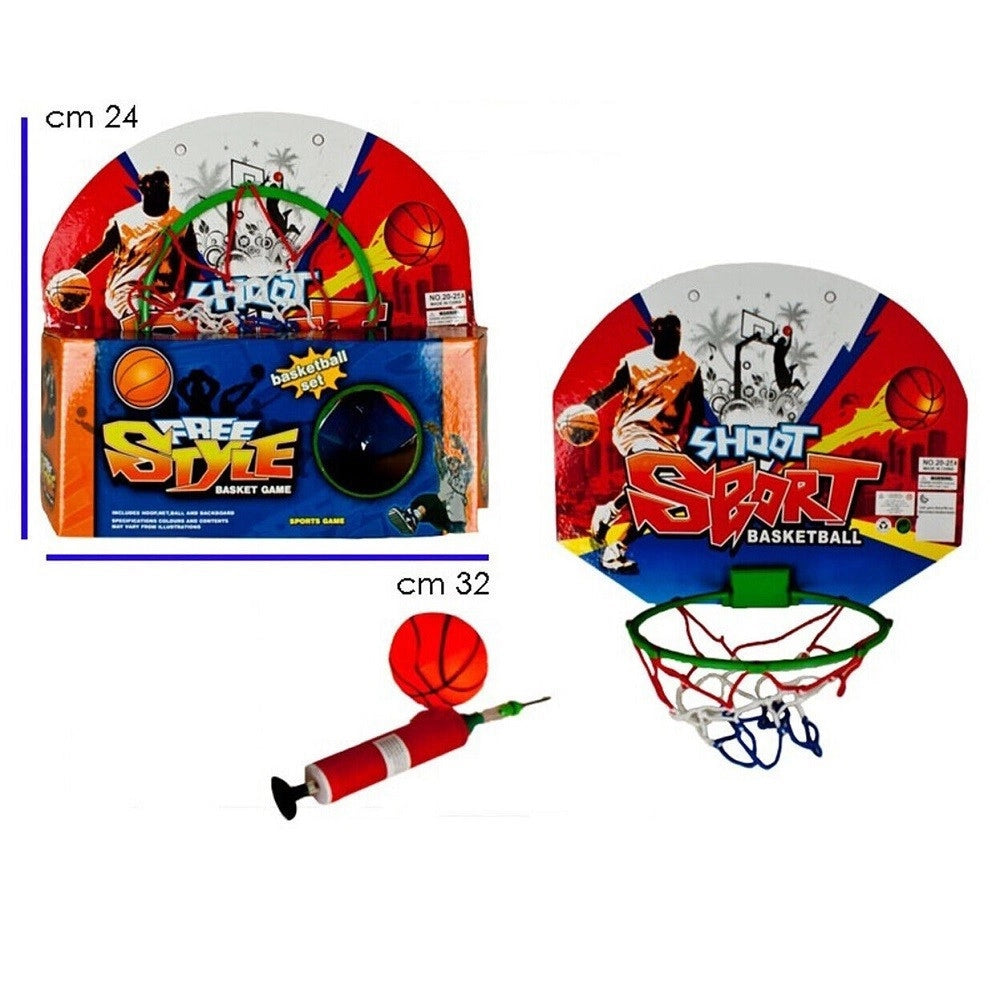 Trade Shop - Tabellone Basket Palla Pompa Canestro Da Interno Gioco Basket Casa Cameretta -