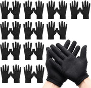 Manopole di cotone 12 pezzi - Manopole morbide - Riciclabili - Idonee per cura delle mani - 22 cm - Nero