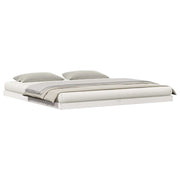 Letto matrimoniale | Letto per adulti | Struttura letto a terra Bianco 180 x 220 cm Pino massello
