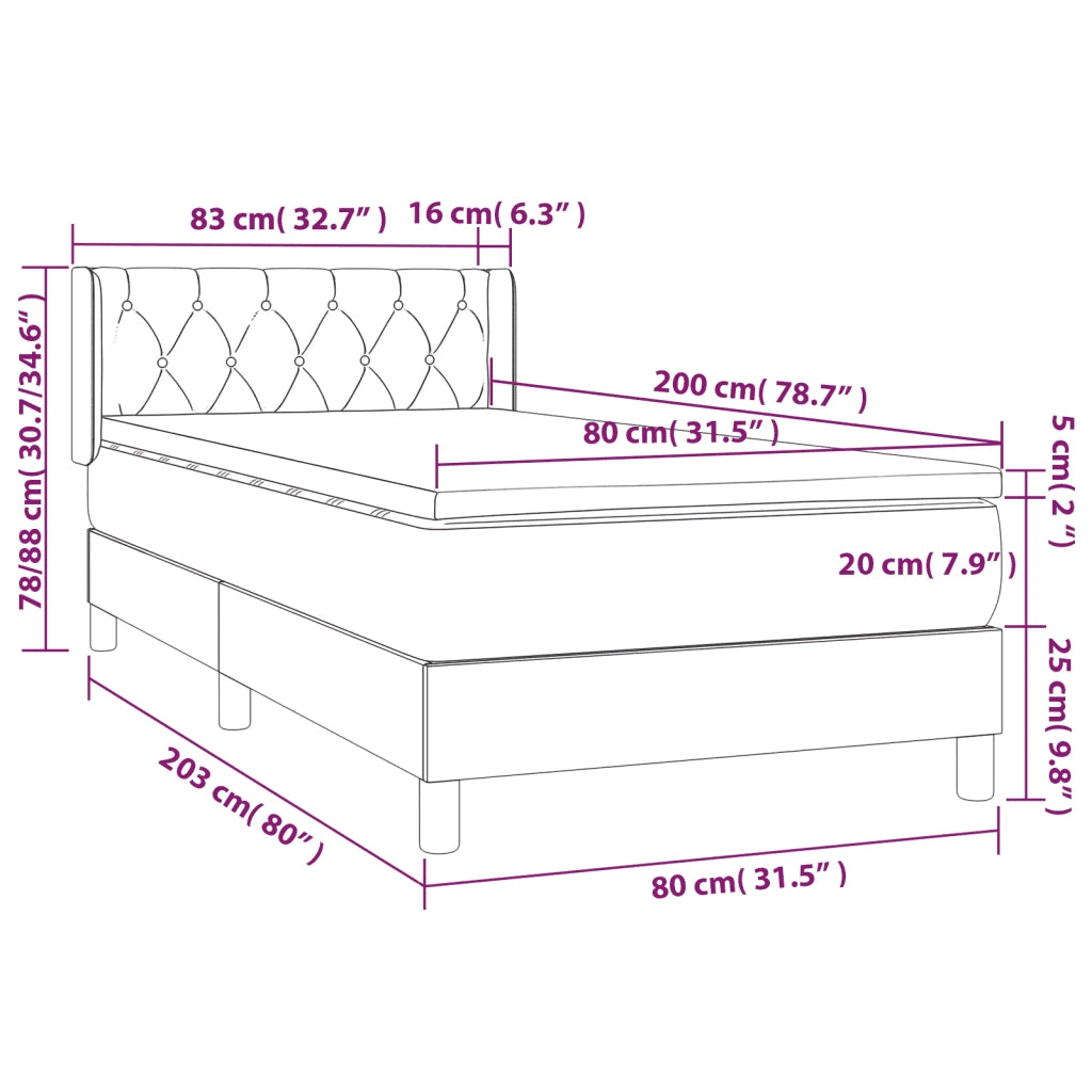 Giroletto a Molle con Materasso Crema 80x200 cm inTessuto cod mxl 72694