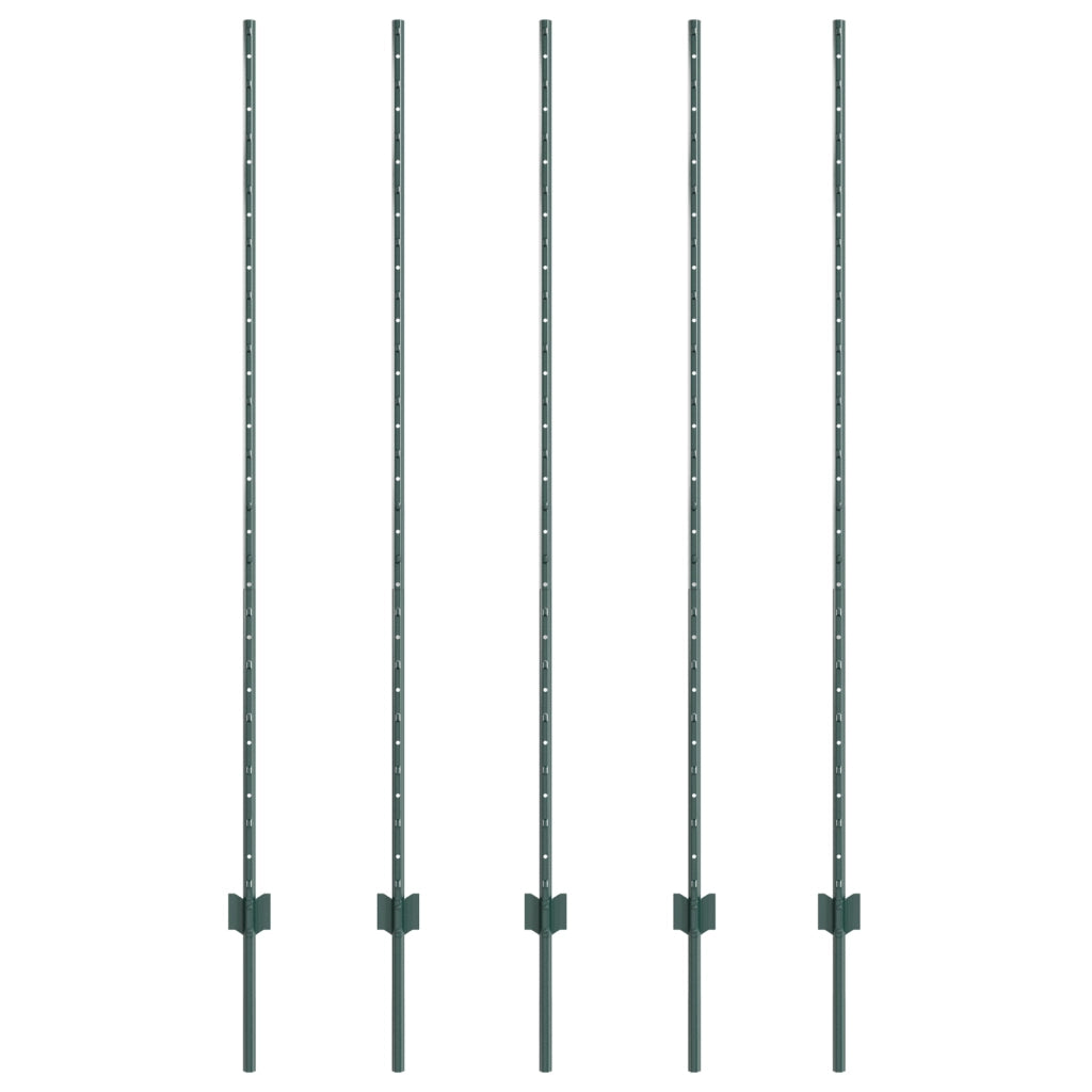 Pali 5 pcs Canale U Verde 160 cm Acciaio
