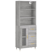 Buffet credenza cassettiera armadio mobile contenitore organizer cucina soggiorno salotto rovere Sonoma alto 69,5 x 34 x 180 cm legno ingegnerizzato grigio 02_0035437