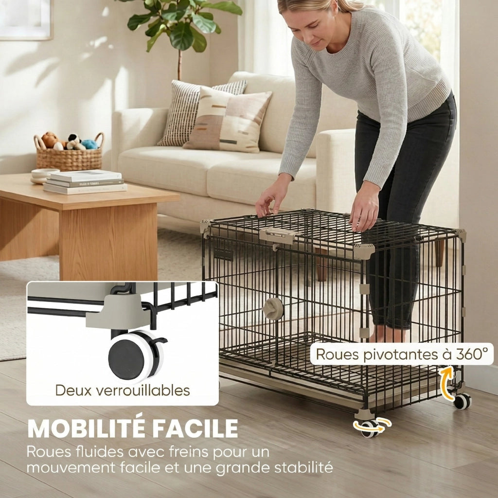 Cage per Cani ¨C Zephmum ¨C Nero, 60.5x45.5x54.5 cm