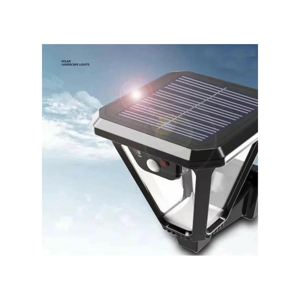 Trade Shop - Lampione Lampada Luce Solare Giardino A Led Su Picchetto Con Telecomando Sensore -