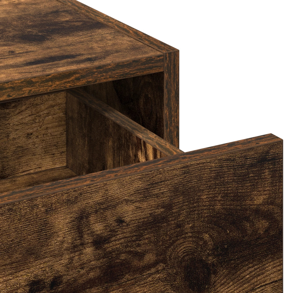 Tavolo da Toeletta Appeso al Muro Rovere Affumicato 83x40x70 cm