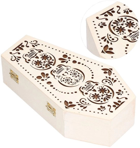 Set di 2 Ceste Funerarie Gotiche Decorative - Ceste Funerarie in Legno - Set di 2 per Animali - Decorazione di Halloween Creativa - Set di 2 Ceste Funerarie Decorative