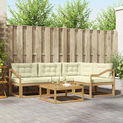 Set di divani da esterno 5 pcs Bianco e Crema 79 x 79 x 37 cm