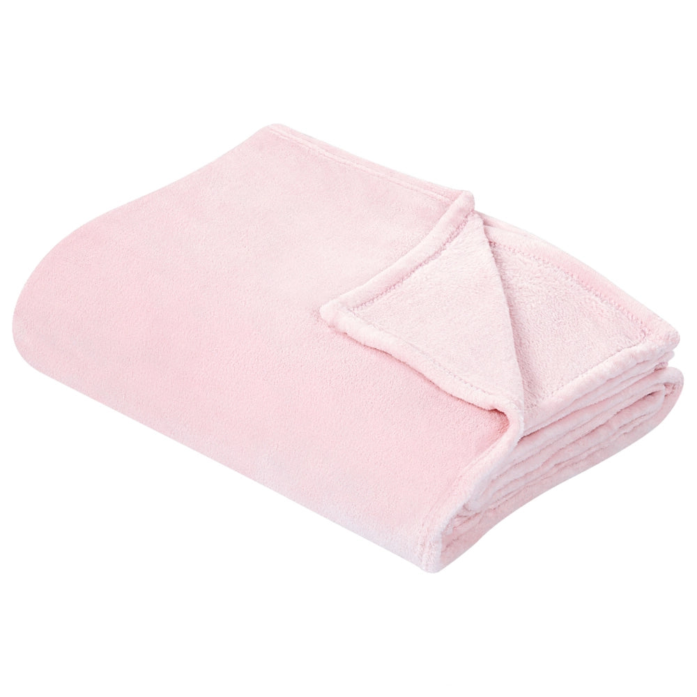 Coperta plaid in poliestere rosa 200 x 220 cm morbido durevole letto divano soggiorno stile classico