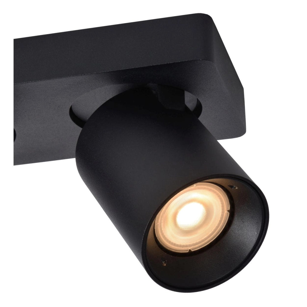 Lucide Nigel plafoniera 3 luci GU10 nera 2200K LED