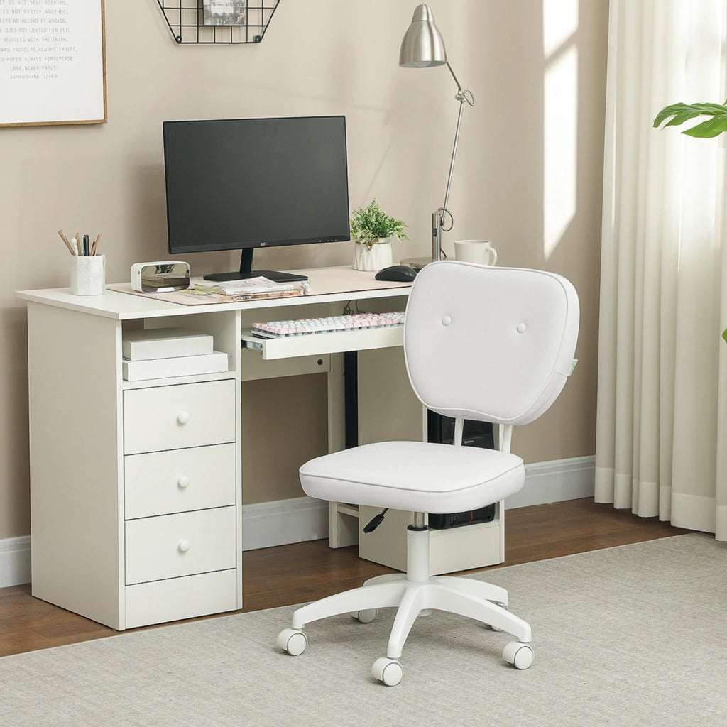 Sedia da ufficio senza braccioli ¨C zephmum ¨C bianco 46x59x82-92 cm