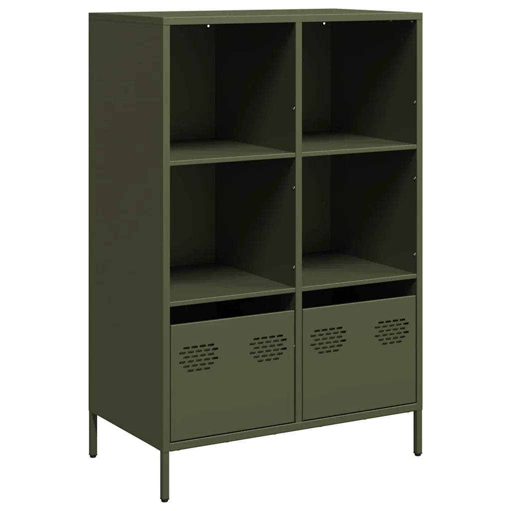 Credenza Verde Oliva 68x39x103,5 cm in Acciaio