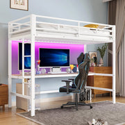 Letto mezzanino smart 90x200cm - Xylo - bianco, controllo app, USB