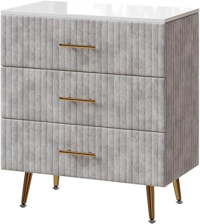 Cassettiera Velia, Grigio, 70 x 78.5 cm con 3 cassetti