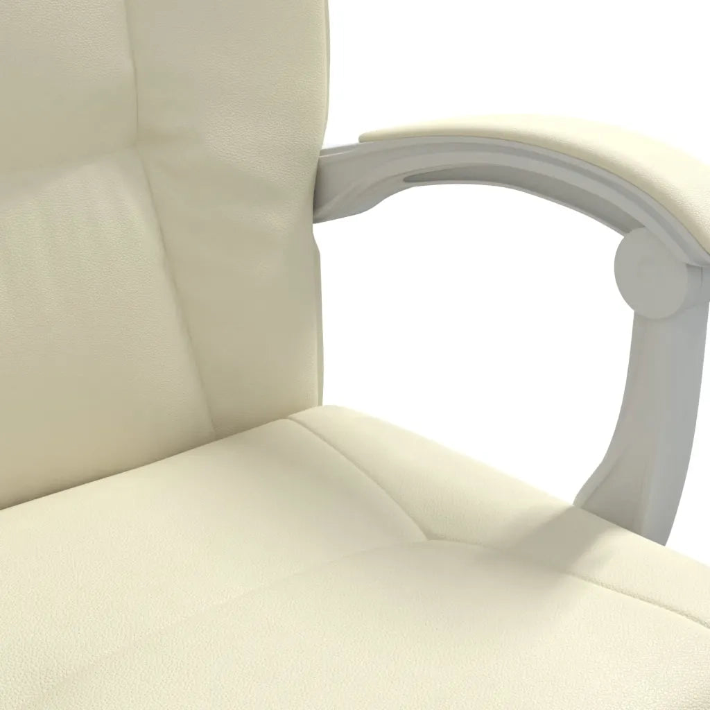 Poltrona | Sedia Relax da Ufficio Reclinabile Crema in Similpelle