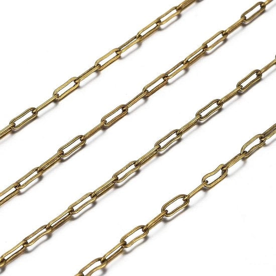 Collana Antica a Cerniera - Paperclip Collane - Catenelle Pianeggiali - Gioielli Fai da Te - 6x2,6mm - Sostenibile e Senza Piombo
