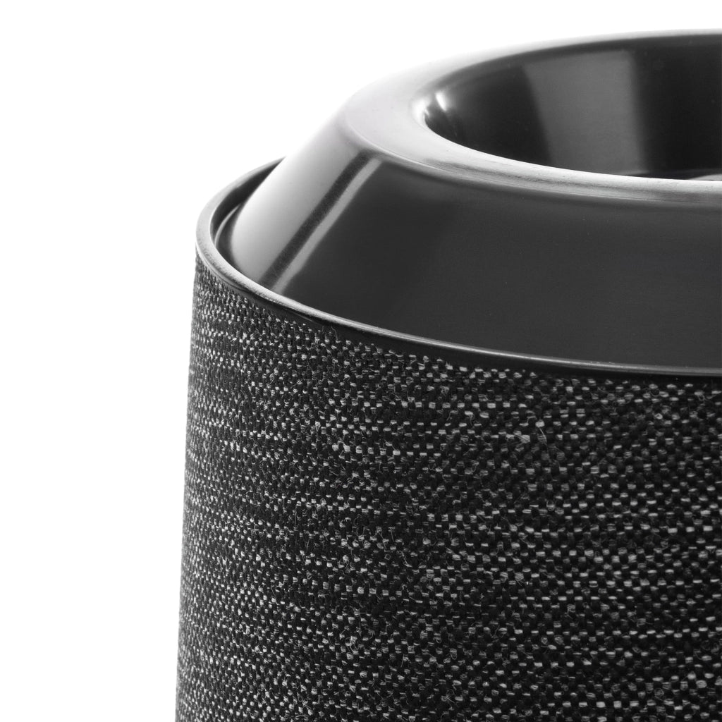 Vaso da fiori KADAX, supporto per fiori, rotondo, nero, fantasia in tessuto, 19 cm