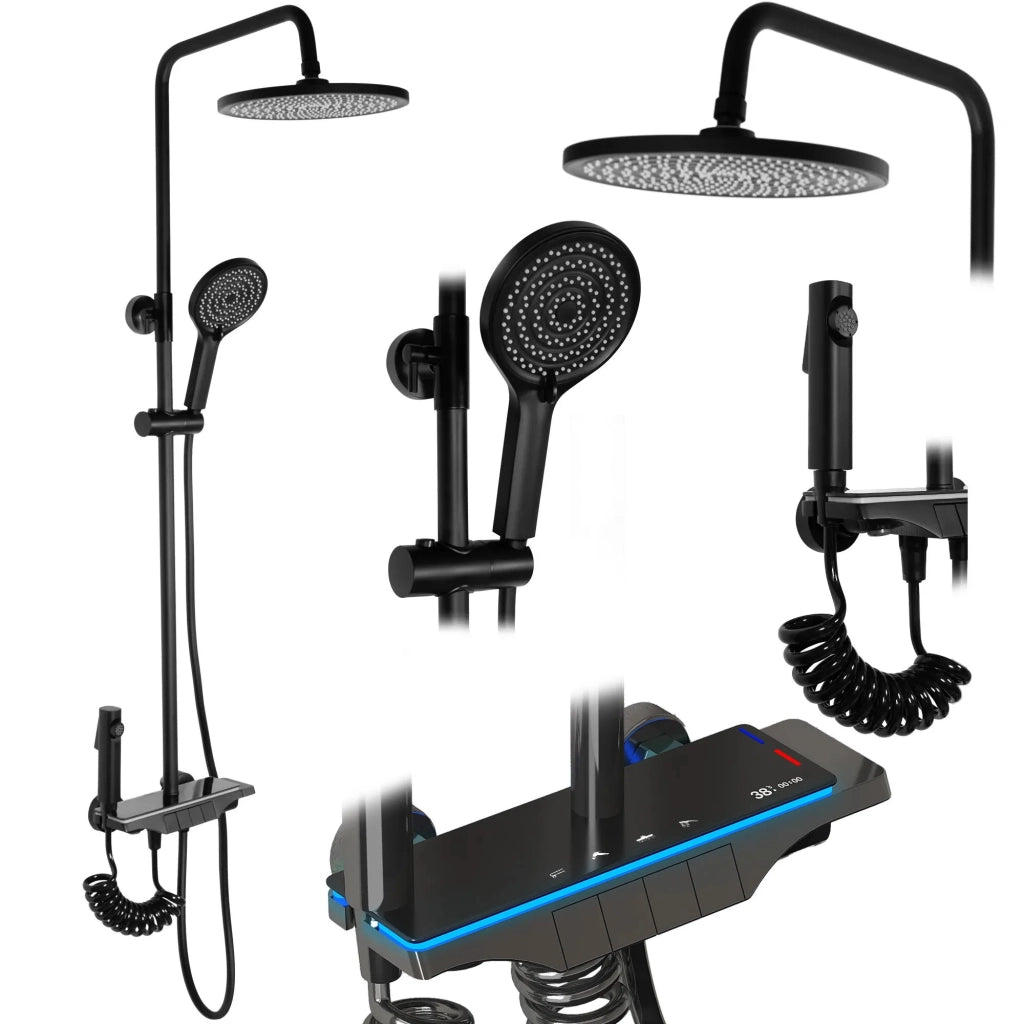 Set Doccia Rea Savio Led Black