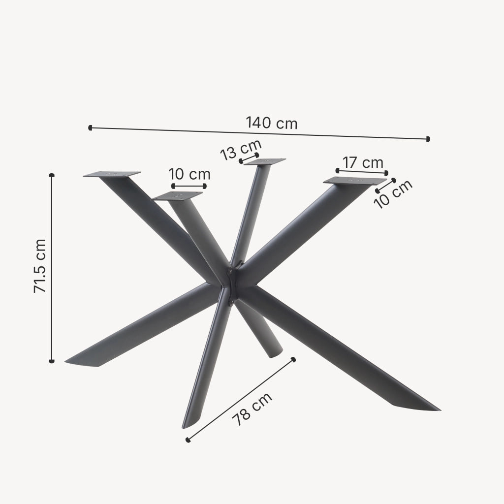 Telaio Svallersun per Mobili 'Fai da Te' Struttura a 4 Gambe Incrociate in Acciaio con Profili Ovali 140 x 78 x 71,5 cm - Nero [en.casa]