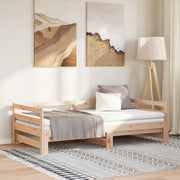Divano Letto Estraibile-Sofa Letto-Daybed in Legno Massello di Pino 2x(90x200) cm