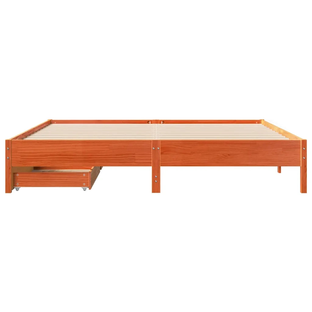 Letto senza Materasso Marrone Cera 200x200 cm in Legno di Pino 3301700