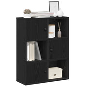 Libreria-Scaffale per Libri-Mobile di Stoccaggio Rovere Nero 60x24x76,5 cm in Legno Multistrato