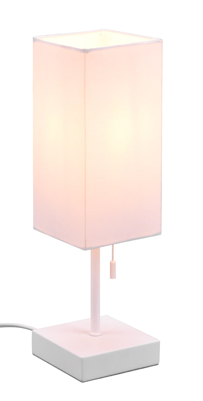 Lampada da Tavolo da Interno Attacco E14 in Metallo Bianco Opaco