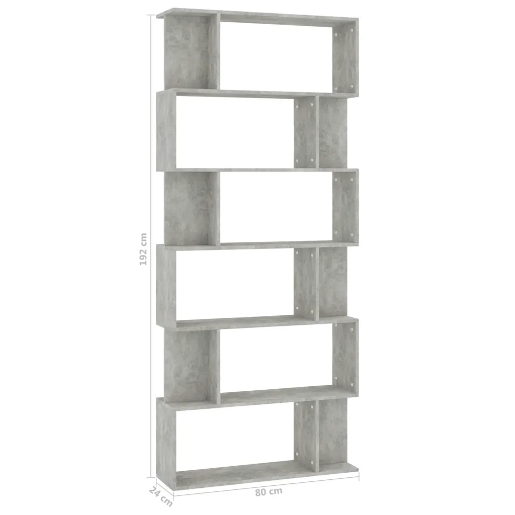Libreria/Divisorio Grigio Cemento 80x24x192cm Legno Ingegnerizzato 800094