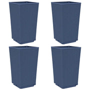 Fioriere | Cassetta per fiori | Vaso da Giardino 4 pz Grigio Blu 32,5x32,5x57 cm in PP