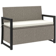 Panchina da Giardino 2 Posti 117x60x86 cm Contenitore da 151.5L in Rattan PE Crema