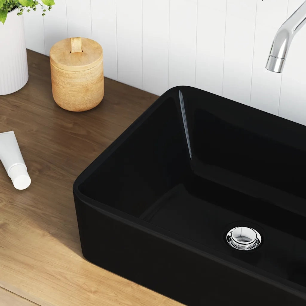 Lavandino 40x30x13 cm in Ceramica Nero cod mxl 45389