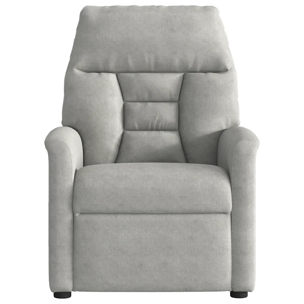 Poltrona Reclinabile Massaggio Grigio Chiaro Tessuto Microfibra 4015571