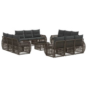 Set Divano da Giardino 13 pcs Grigio e Grigio Scuro polyrattan