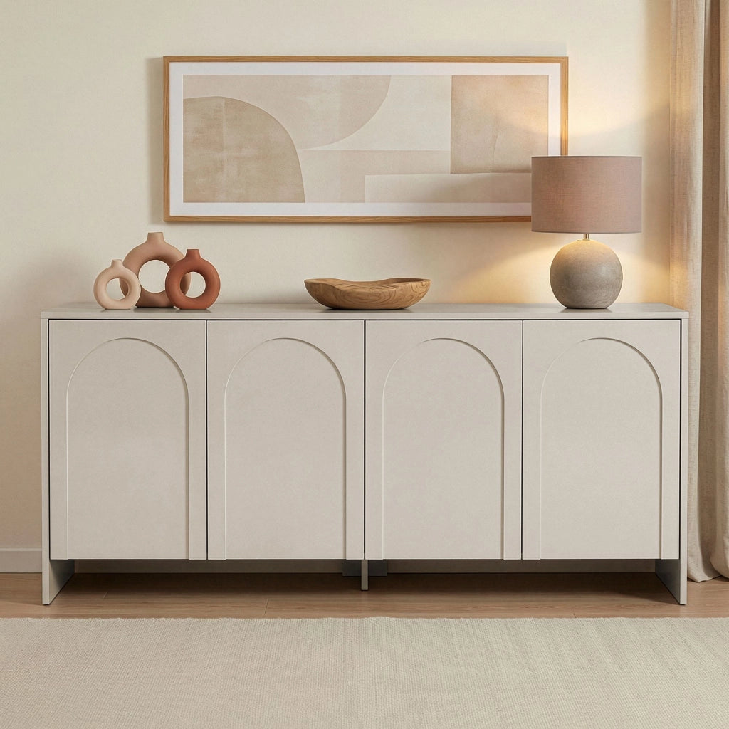 Credenza in legno "Arlen" - 180 x 45 x 80 cm - Crema