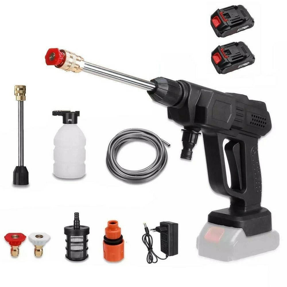Trade Shop - Idropulitrice A Doppia Batteria 26v Alta Pressione Portatile Lavaggio Auto 96532 -