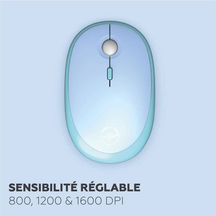 Combo tastiera + mouse wireless - MOBILITY LAB - Colore puro - Blu - Design ergonomico - Digitazione discreta