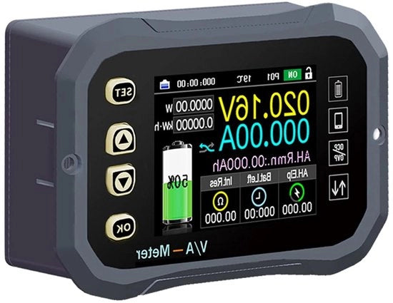 Multifunzionale misuratore di tensione e corrente 0-120V con display Bluetooth per batterie Li per caravan e RV (0-400A)