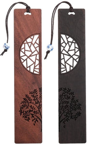Bladwijzers in legno per appassionati di libri, 2 pezzi di legno artigianale per appoggio libri, bladwijzer naturale con cavità, bladwijzer vintage per regalo per donne, uomini, studenti (A)