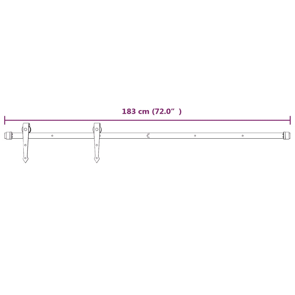 Kit Accessori per Porta Scorrevole 183 cm in Acciaio Bianco 151709