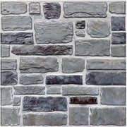 Pannelli da parete 3D in stile pietra, autoadesivi, grigio, 10 pezzi 30x30 cm, decorazione per pareti interne, autoadesivi 3D in PVC, impermeabili